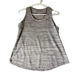 Nike Dri-FIT Women Tank Top Gray Space Dye Sleeveless Athletic Shirt Size Small